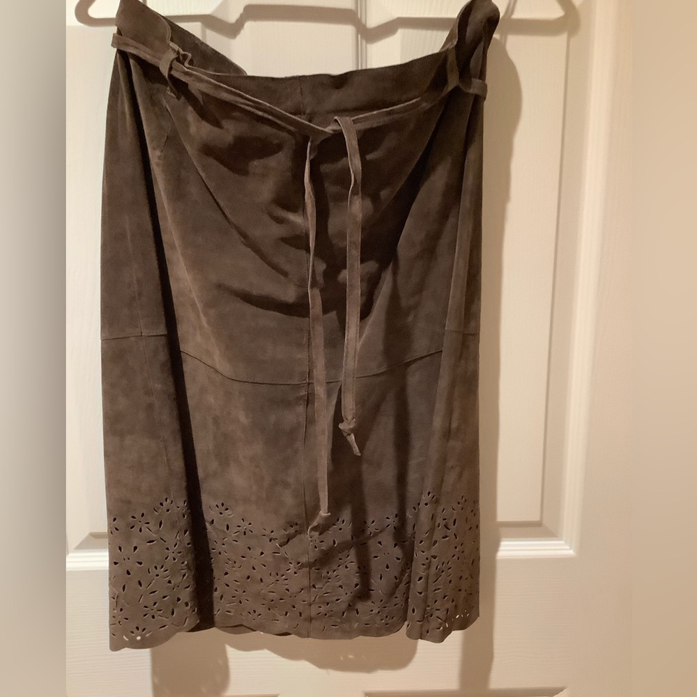 Isaac Mizrahi Brown leather skirt